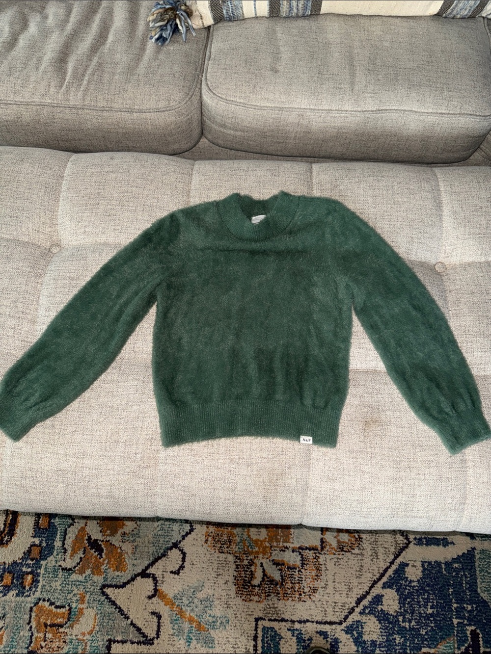 abercrombie kids Fuzzy Mock neck pullover Sweater size 7/8